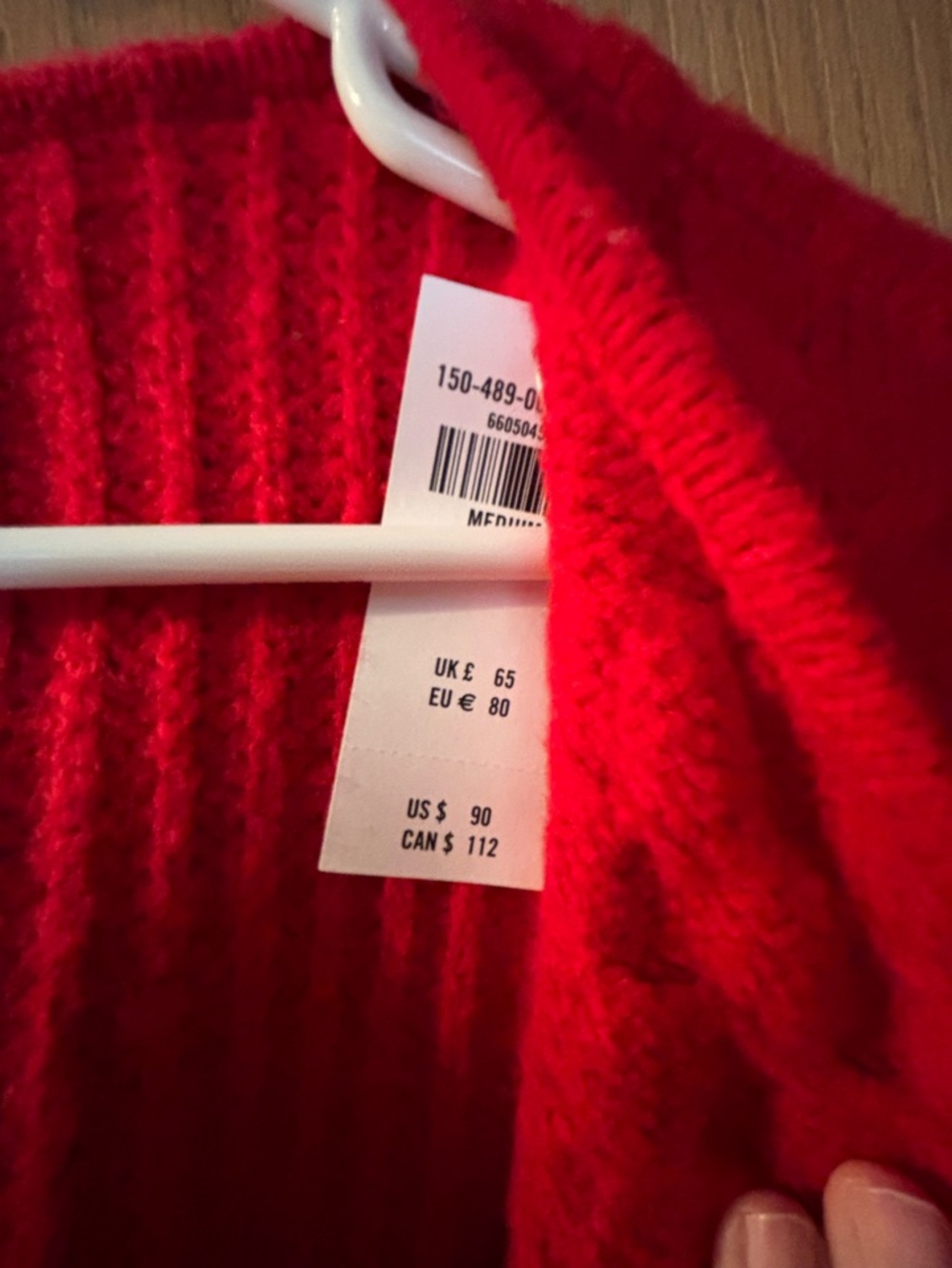 Abercrombie & Fitch Bright Red Cable Knit Pocket Cardigan - Picture 3 of 5